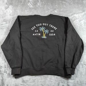 Katin Sweatshirt Mens Medium Black See You Out There Surf Palm Trees Pullover